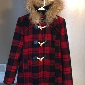 Buffalo plaid coat